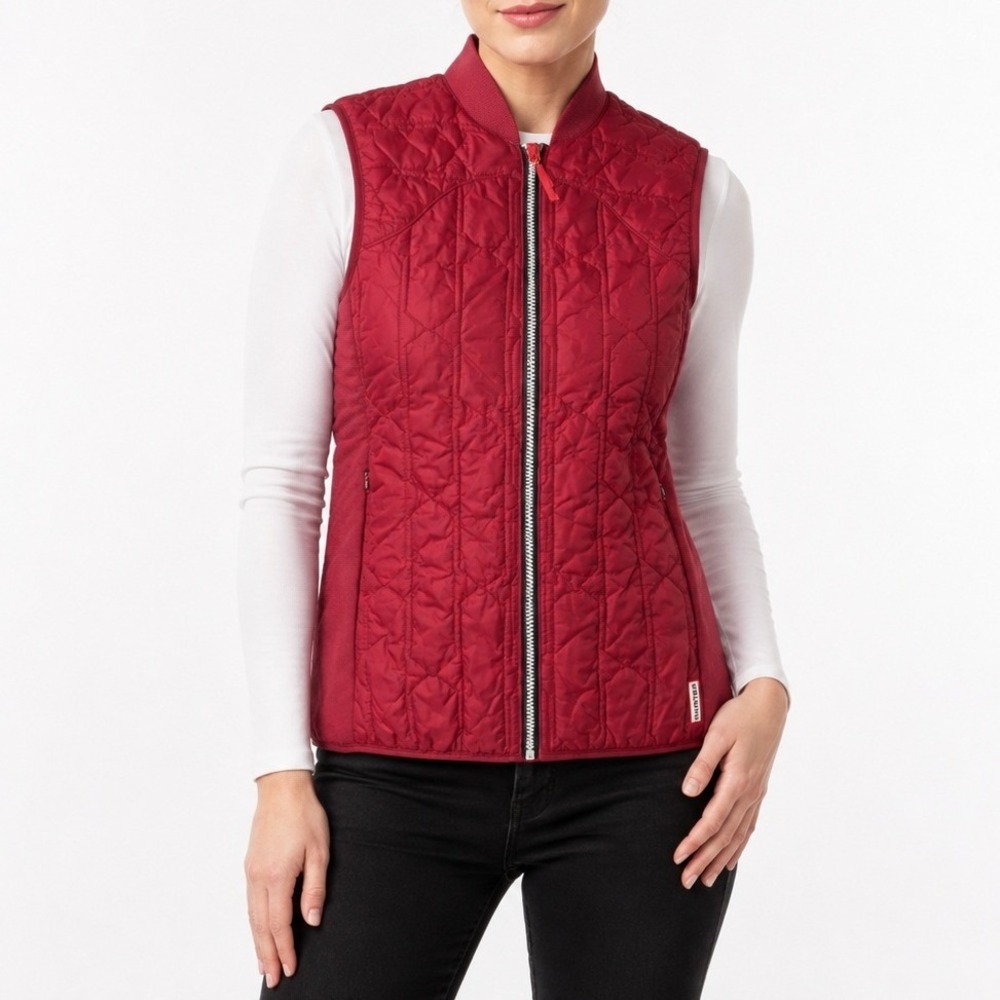 Hunter Original Vest Women Small Red Quilted Puffer WRO1200WAK Lightweight Gilet